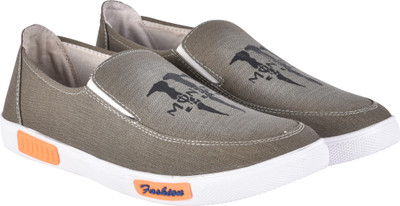 

WalkJump canvas casuals, sneakers, mocassin, lifestyle slip ons, Loafers For Men(Brown