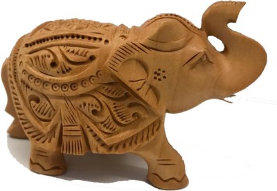 

AADAYAE Handcrafted Warrior Elephant Decorative Showpiece - 12 cm(Wooden, Brown)