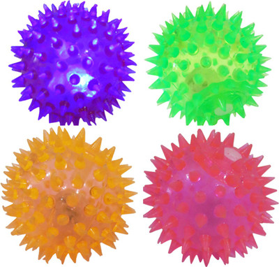 

DCS Elastic Spike Ball with LED flash light & Sound (Pack of 4) - 6 cm(Multicolor)