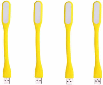 

Billionbag 360 Degree Flexible & Bendable 4 pcs Silicone USB Lamp For Study , Writing, Reading, Working , Smartphone, Powerbank, Keyboard, Desktop Led Light(Yellow)