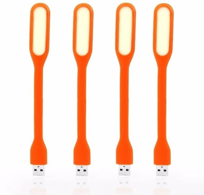 

Billionbag 360 Degree Flexible & Bendable 4 pcs Silicone USB Lamp For Reading , Study, Writing, Working , Keyboard, Powerbank, Desktop, Smartphone Led Light(Orange)