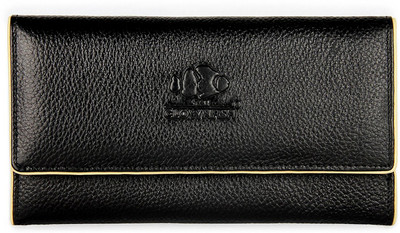 

The Clownfish Women Black Genuine Leather Wallet(6 Card Slots)