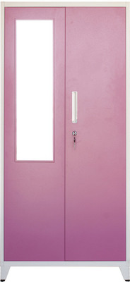 

Woodness Ryan Metal 2 Door Wardrobe(Finish Color - Dual tone Pink White, Mirror Included)