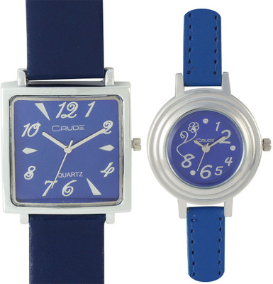 

Crude rg201 crude blue dial lather strap watch for couple Watch - For Couple