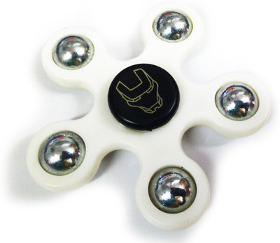 Tickles Staked White Five-Pointed Star Spinner Fidget Toy Hand Spinner Children Adults Focus High Quality Fidget Toy 3 years plus Wind Spinner(White)