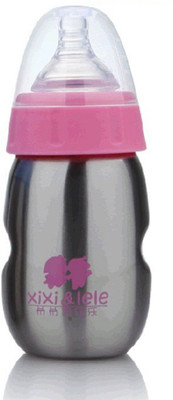 

N&M Baby Steel Vacuum Feeding Bottle with Attractive Color Pink 160 ml - 160 ml(Pink)