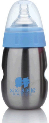 

N&M Baby Steel Vacuum Feeding Bottle with Attractive Color - Blue - 160 ml(Blue)
