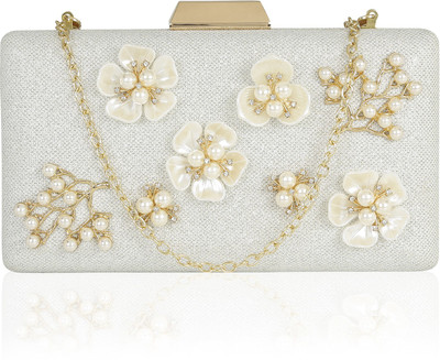 Kleio Party Silver Clutch Flipkart