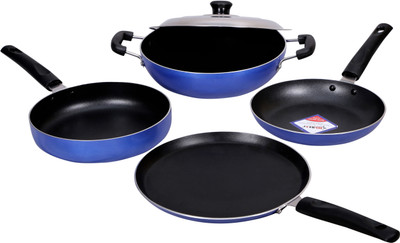 

KG Star NONSTICK COOKWARE COMBO Cookware Set(Aluminium, 5 - Piece), Blue