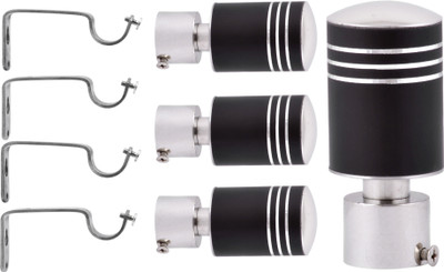 S Decor Black Rod Rail Bracket(Pack of 4)