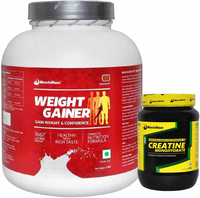 

MuscleBlaze Weight Gainer 3Kg Chocolate with Creatine 250g Combo