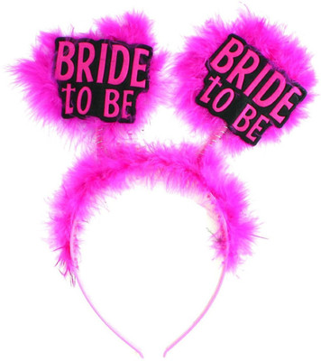 

Skywalk Bride-to-be Fancy Party Fur Hairband - Pink - Accessories For Theme Parties & Celebrations Hair Band(Pink)