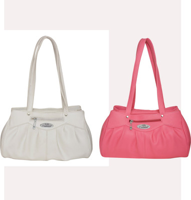 

FD Fashion Messenger Bag(White, Pink), Pink;white