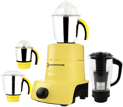 

Goldwinner ABS Plastic YPMA17_438 600 W Juicer Mixer Grinder(Yellow, 4 Jars)