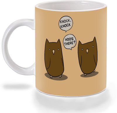 

Mooch Wale Knock Knok Hoo'S There Ceramic Mug(325 ml), Multicolor