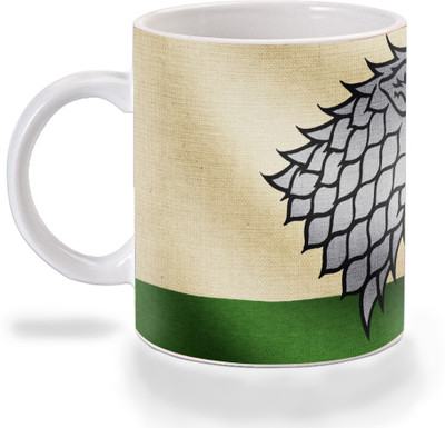 

Mooch Wale Game Of Thrones Wolf Stark Segial Flag Upside Down Ceramic Mug(325 ml), Multicolor