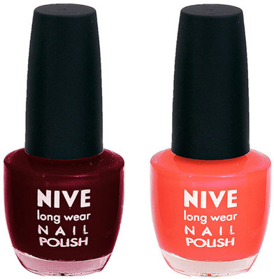

Nive Colour Blast Nail Polish1106201642 Red,Orange(Pack of 2)