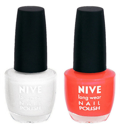 

Nive Colour Blast Nail Polish1106201642 White,Orange(Pack of 2)