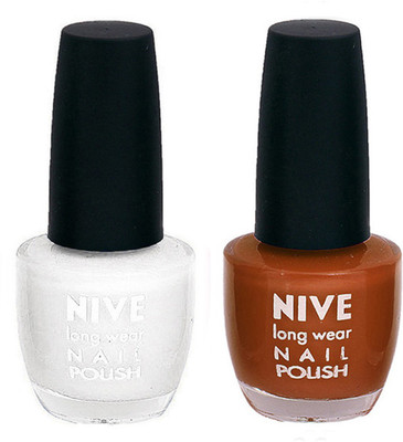 

Nive Colour Blast Nail Polish1106201642 White,Brown(Pack of 2)