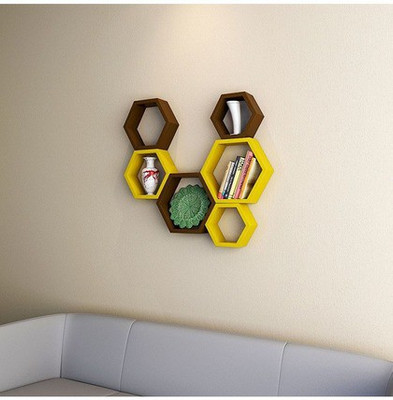 

A.S Wood MDF Wall Shelf(Number of Shelves - 6)
