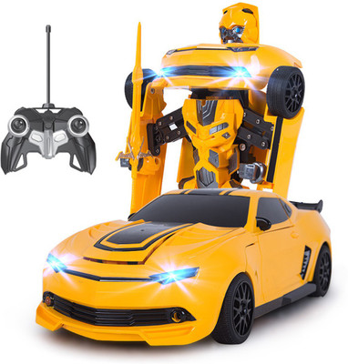 

HALO NATION RC Transformation Toys - One key Remote Control Car Bumblebee Big Size 360 Rotating Genuine Voice USB Charger(Yellow)
