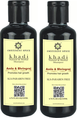 

Continent Spice Khadi Amla & Bhringraj Shampoo (SLS & Paraben Free)- CS682005 (Pack of 2)(210 ml)