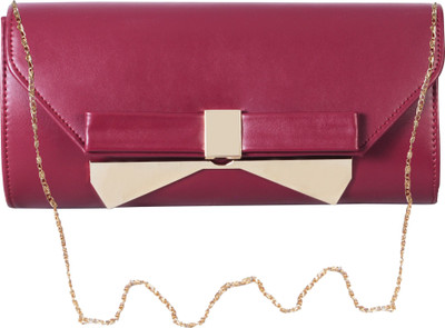 

AZEEZ Girls Evening/Party Maroon PU Clutch