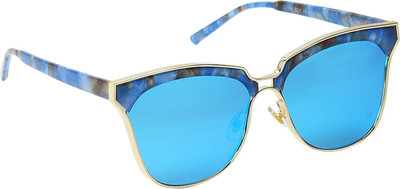 Thingalicious Retro Square Sunglasses(For Women, Blue)