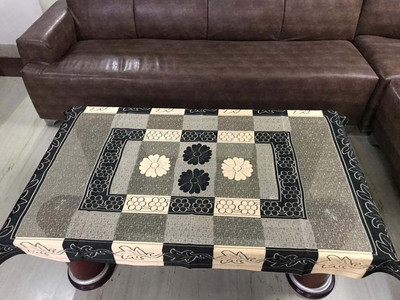 Style your home Printed 4 Seater Table Cover(Black, Polyester)