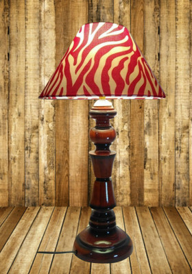 

Woodly Red Wavy Design Table Lamp(45 cm, Red)