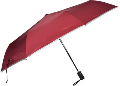 

Murano Auto Open Auto Close with Safety 3 Fold beautiful Maroon Umbrella(Maroon, Silver)