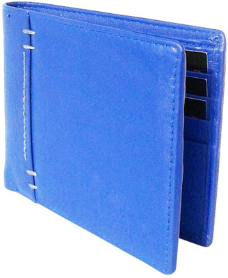 

NUKAICHAU Men Blue Genuine Leather Wallet(8 Card Slots)
