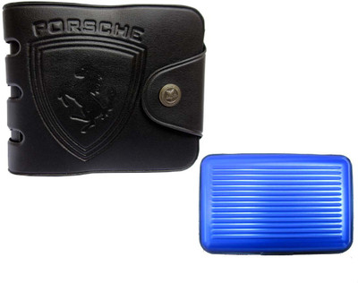 

Urfashion Men Black Artificial Leather Wallet(7 Card Slots), Black;blue