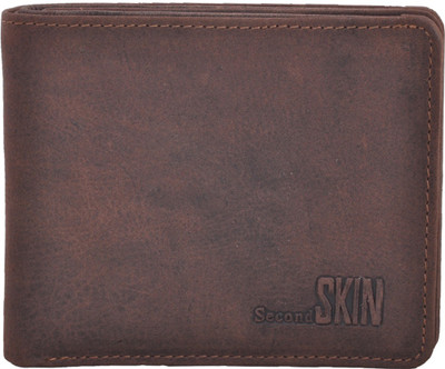 

Second Skin Men Brown Genuine Leather Wallet(10 Card Slots)