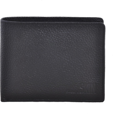 

Second Skin Men Black Genuine Leather Wallet(10 Card Slots)