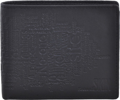 

Second Skin Men Black Genuine Leather Wallet(10 Card Slots)
