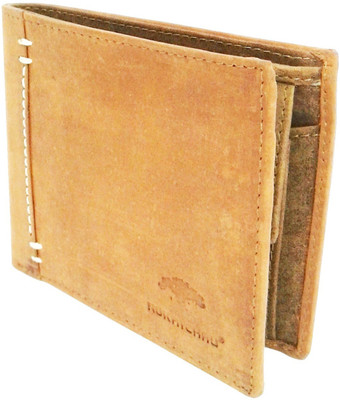 

NUKAICHAU Men Brown Genuine Leather Wallet(3 Card Slots)