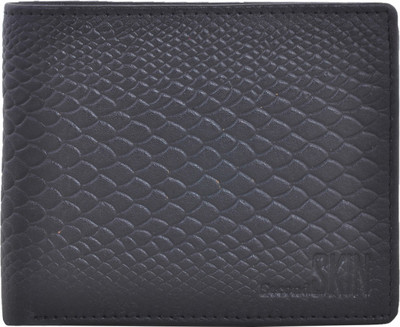 

Second Skin Men Black Genuine Leather Wallet(10 Card Slots)