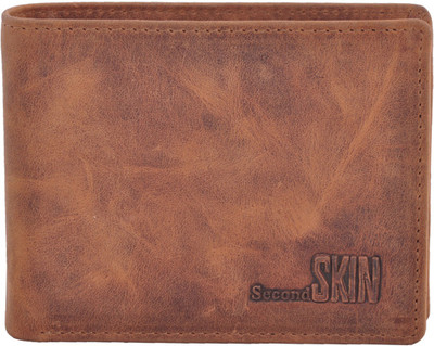 

Second Skin Men Brown Genuine Leather Wallet(10 Card Slots)