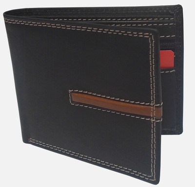 

Zilinobo Men Black Genuine Leather Wallet(4 Card Slots), Blk-030