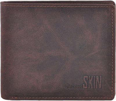 

Second Skin Men Brown Genuine Leather Wallet(10 Card Slots)
