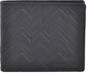 

Second Skin Men Black Genuine Leather Wallet(10 Card Slots)
