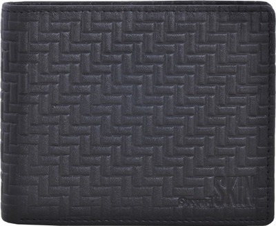 

Second Skin Men Black Genuine Leather Wallet(10 Card Slots)