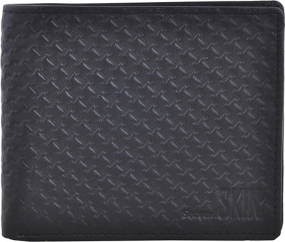 

Second Skin Men Black Genuine Leather Wallet(10 Card Slots)