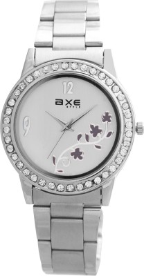 AXE Style X2229SM03 Metal Strap Flower Printed Silver Dial Watch  - For Women   Watches  (AXE Style)