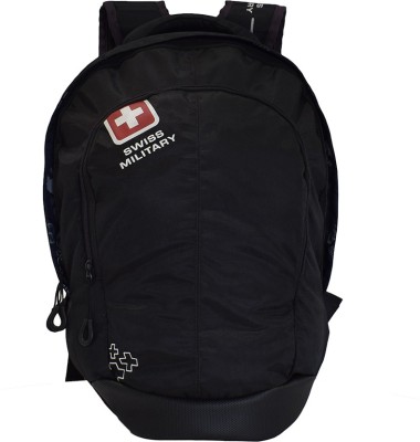 swiss military polyester 25 ltrs black laptop backpack