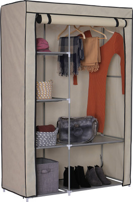 

Auspicious Home Carbon Steel Collapsible Wardrobe(Finish Color - Beige)
