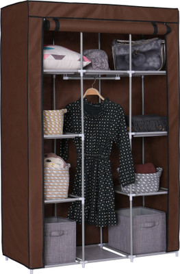 

Auspicious Home Carbon Steel Collapsible Wardrobe(Finish Color - Brown)