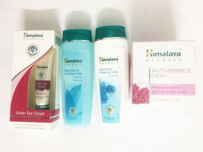

Himalaya anti wrinkle cream, under eye cream, toner,refreshing milk(Set of)