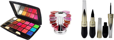 

Mars eyeshadow 18 shades/lipgloss 12 shades/ kajal/ eyeliner(Set of 3)